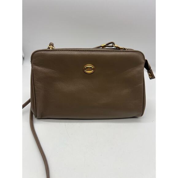 Vintage 90s Brown Monet Cross Body Bag Removable Strap Classic Preppy - Picture 1 of 12